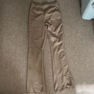 brown flare leg pants